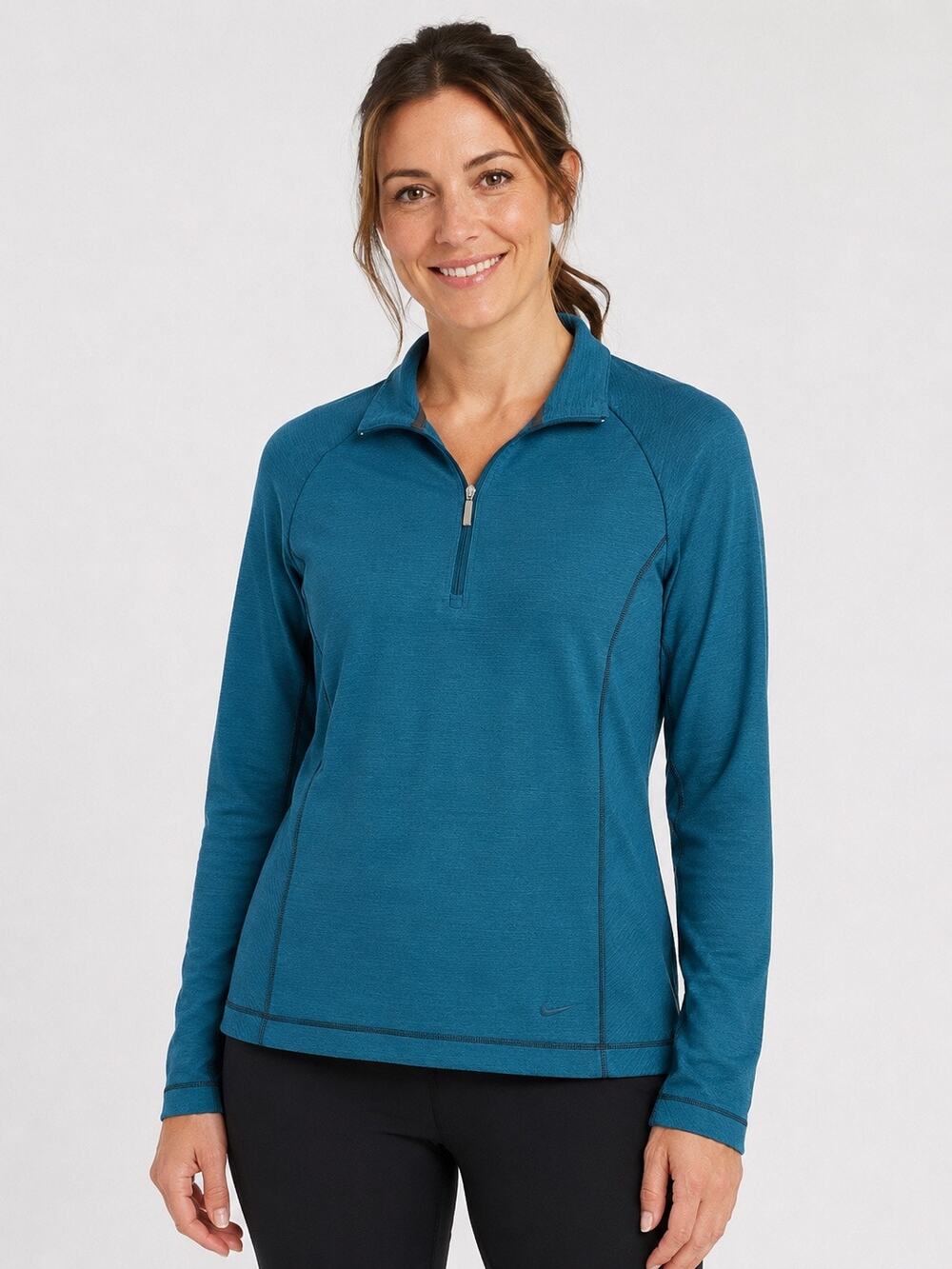 Nike Golf Fit Dry Women’s M Teal Quarter Zip Long Sleeve Pullover